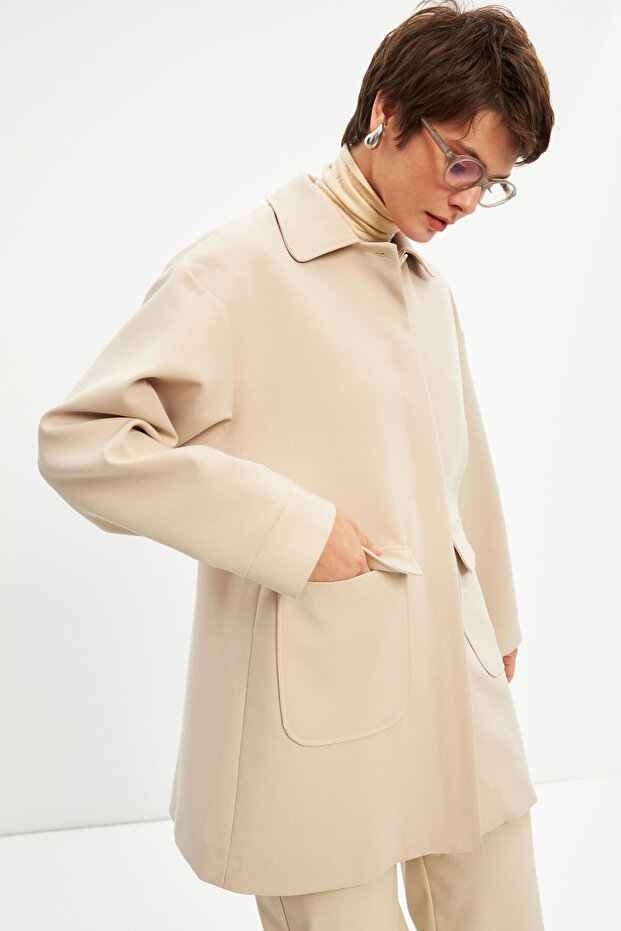 سترة طويلة مبطنة أساسية من إكرو - 4