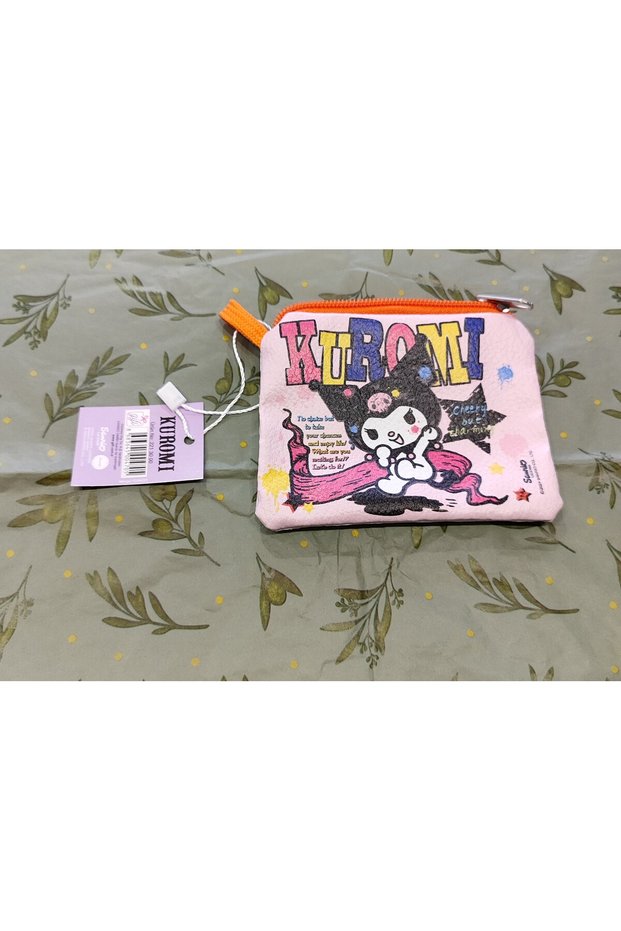 Children's Zippered Money Bag with Kuromi Figure Faux Leather Oj8596554