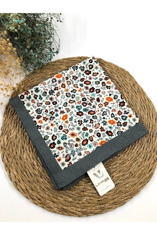 ÇİÇEKLİ BAMBU EŞARP - 1