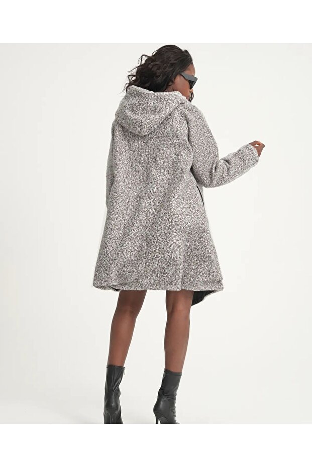 Asymmetrical Boucle Coat - 3