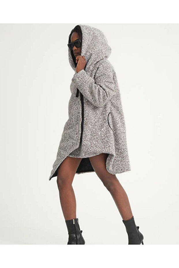 Asymmetrical Boucle Coat - 2