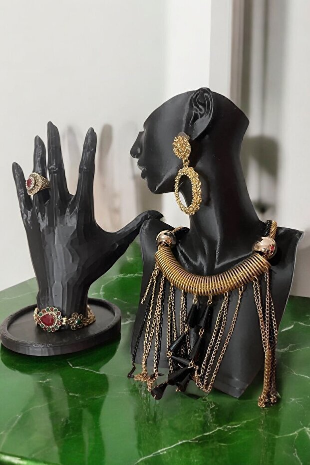 Decorative Jewelry Organizer Mannequin Display Stand 21cm Set Stylish Makeup Jewellery Necklace Design Exhibition