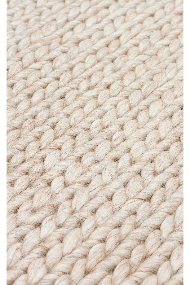 JADE BASKETWEAVE BEIGE  Naturel Kazak Örgü Desenli El Dokuma Örgü Halı - 4