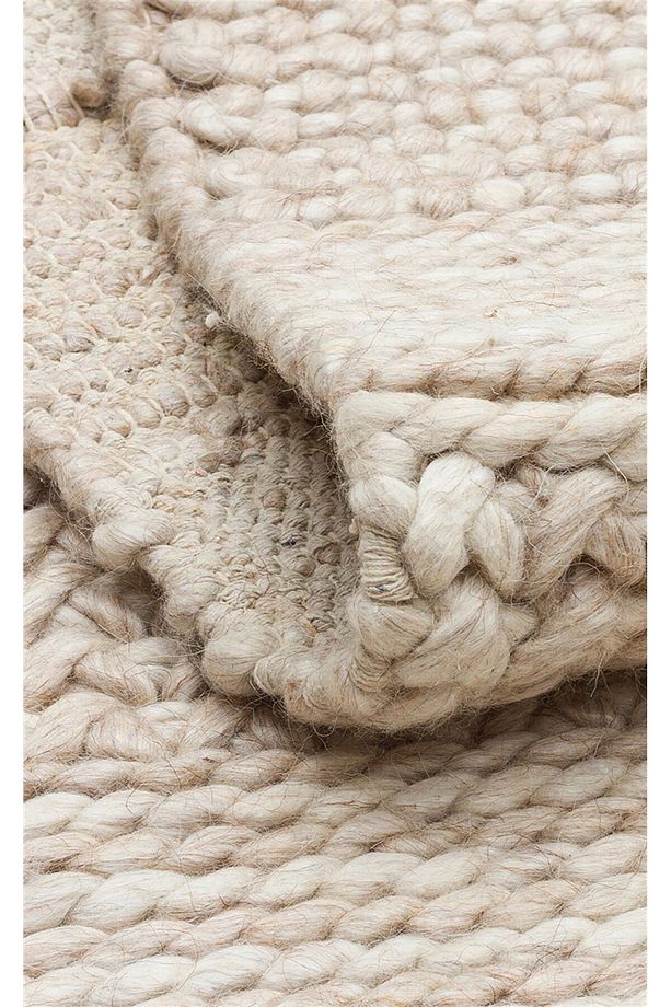 JADE J352 BEIGE  Naturel Kazak Örgü Desenli El Dokuma Örgü Halı - 3