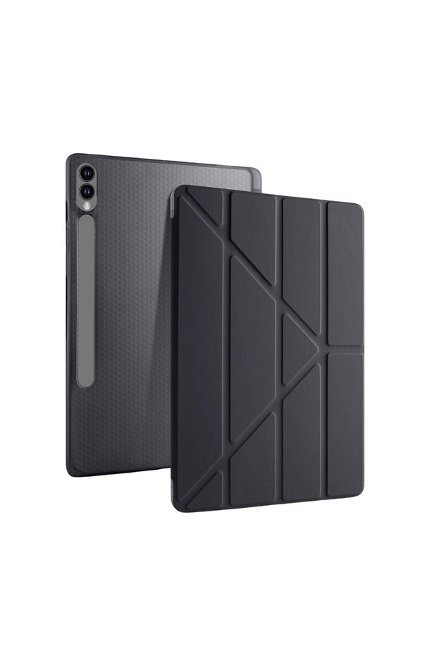 Galaxy Tab S10 Plus Uyumlu 12,4 Inç Akıllı Kalem Bölmeli Standlı Tri Folding Smart Kılıf - 1