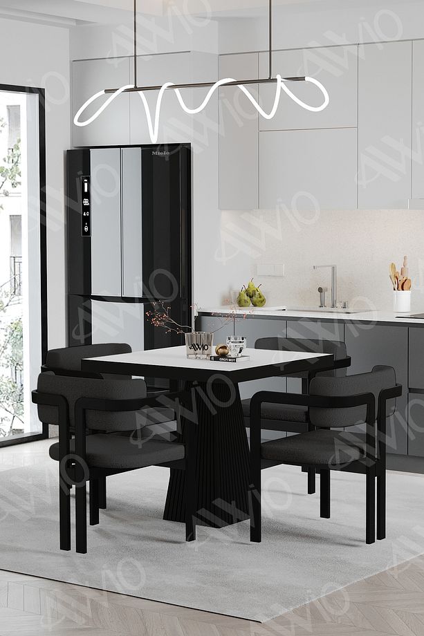 LEXUS Lake Mdf Ayak Tokyo Demonte Sandalye 80x80 Yemek Masası Mutfak Masası 4 Kişilik - 3