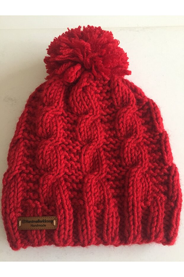 Kırmızı Örme Bay&Bayan Bere - 6