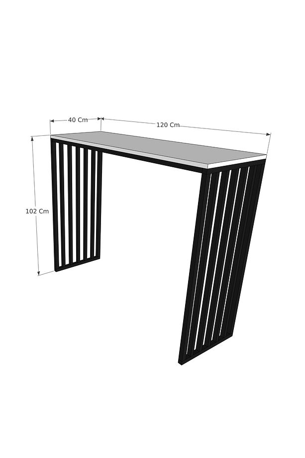 Bar Masası Metal İskeletli Yüksek Yemek Masası Mutfak Masası Dresuar Kahve Köşesi Peteküstü - 5