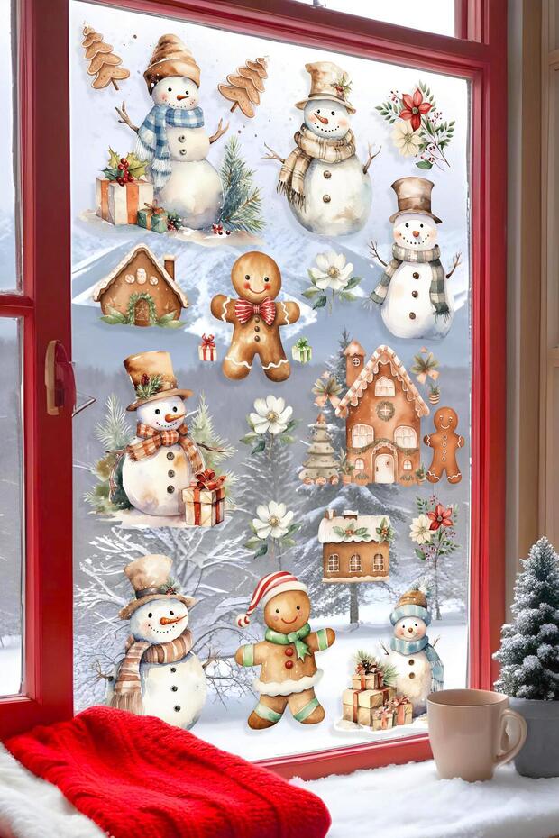 Yılbaşı Duvar Stickerı, Yılbaşı Süsü, Yılbaşı Dekoru, Yapışkanlı Duvar Stickerı, Yılbaşı Dekorasyon - 1