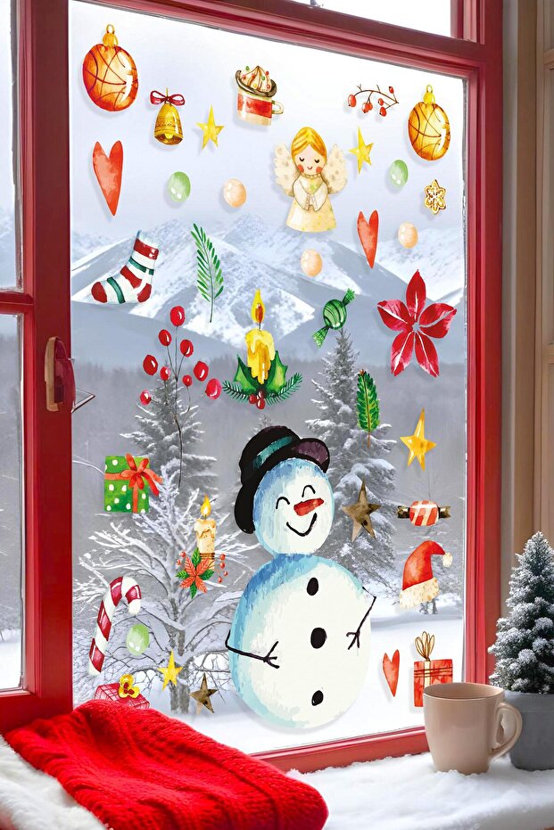 Christmas Wall Sticker, Christmas Ornament, Christmas Decor, Adhesive Wall Sticker, Christmas Decoration