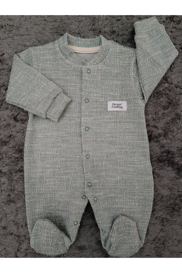 Baby Boy Jacquard Long Sleeve Baby Jumpsuit 100% Cotton