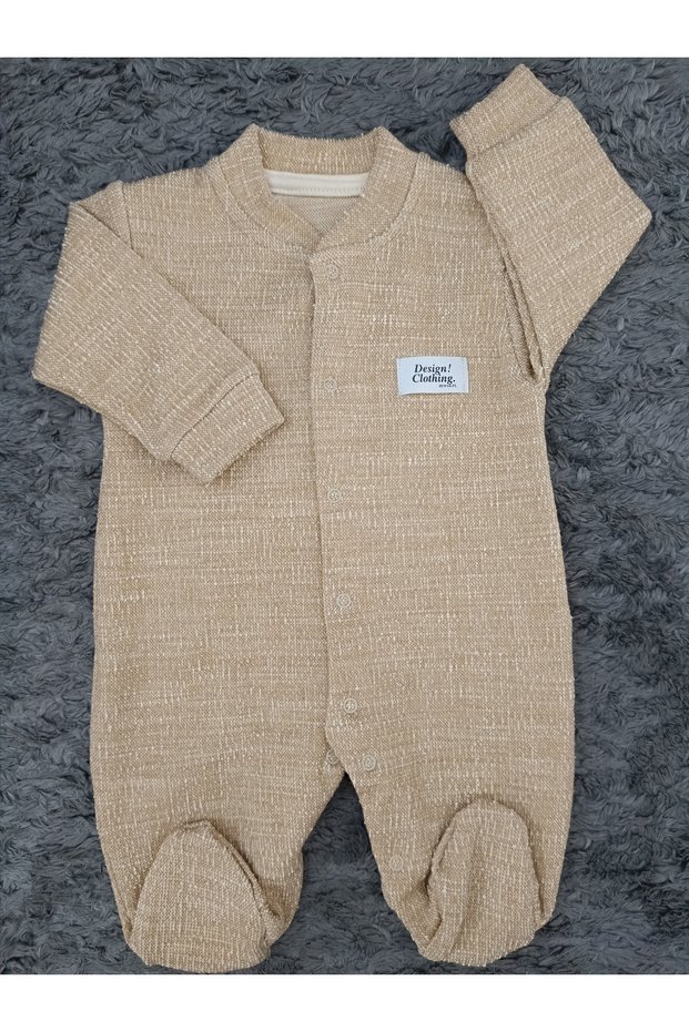 Baby Boy Jacquard Long Sleeve Baby Jumpsuit 100% Cotton