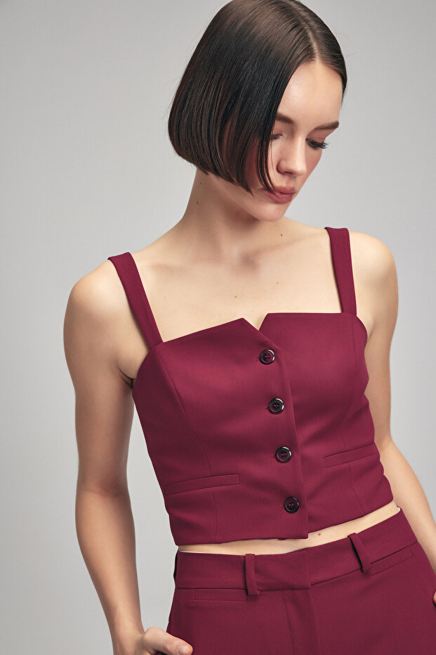 Önü Düğmeli Bluz - 3