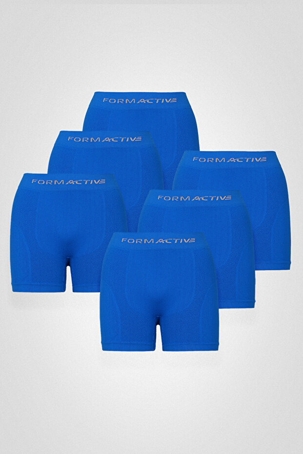 Microfiber Lycra Synthetic Men's Sports Seamless Boxer Set of 6 4400Set6Li
