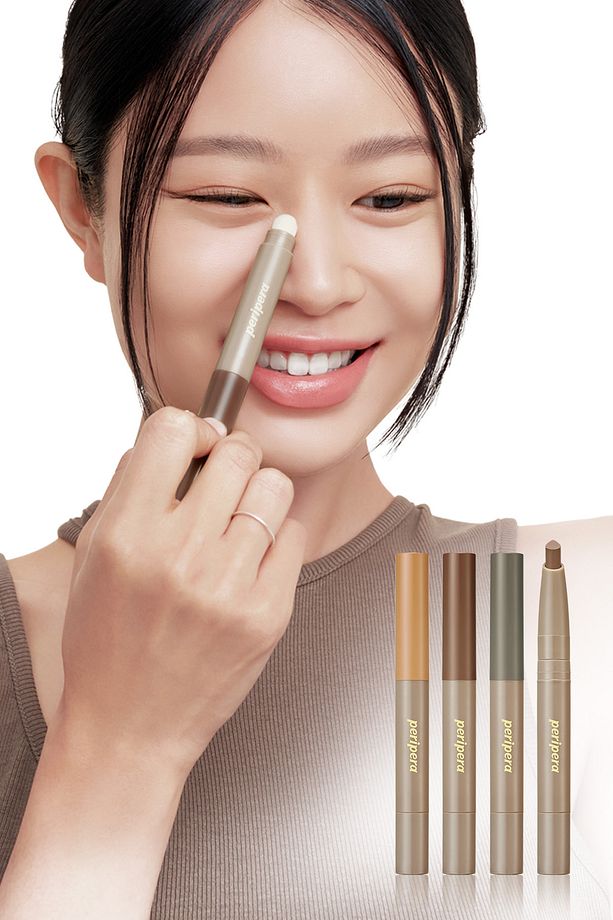 Pratik Uygulanan Çift Taraflı Kontür Stick PERIPERA V Shading Blending Stick (002 Deep Brown) - 9