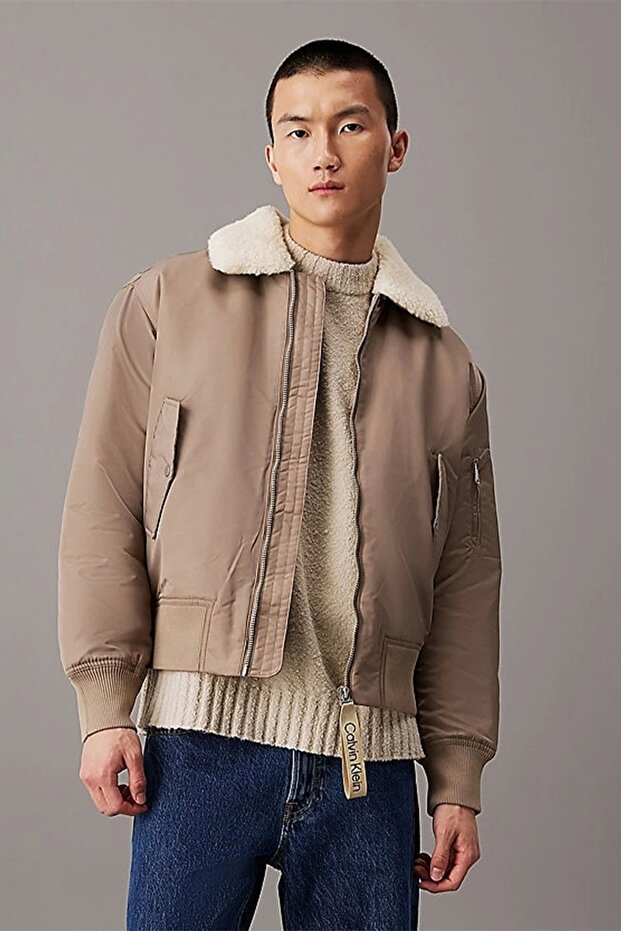 AVIATOR SHERPA JACKET Erkek GRİ Mont J30J326108-PAV - 3