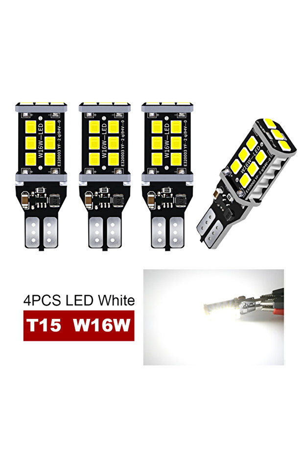 4 قطع من مصابيح LED بيضاء 4 قطع مصابيح LED للرجوع للخلف W16W T15 921 Canbus لـ E81 E87 E88 E82 E92 E - 1