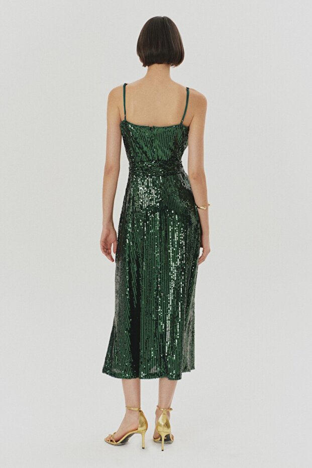 Payetli Midi Boy Regular Elbise - 3