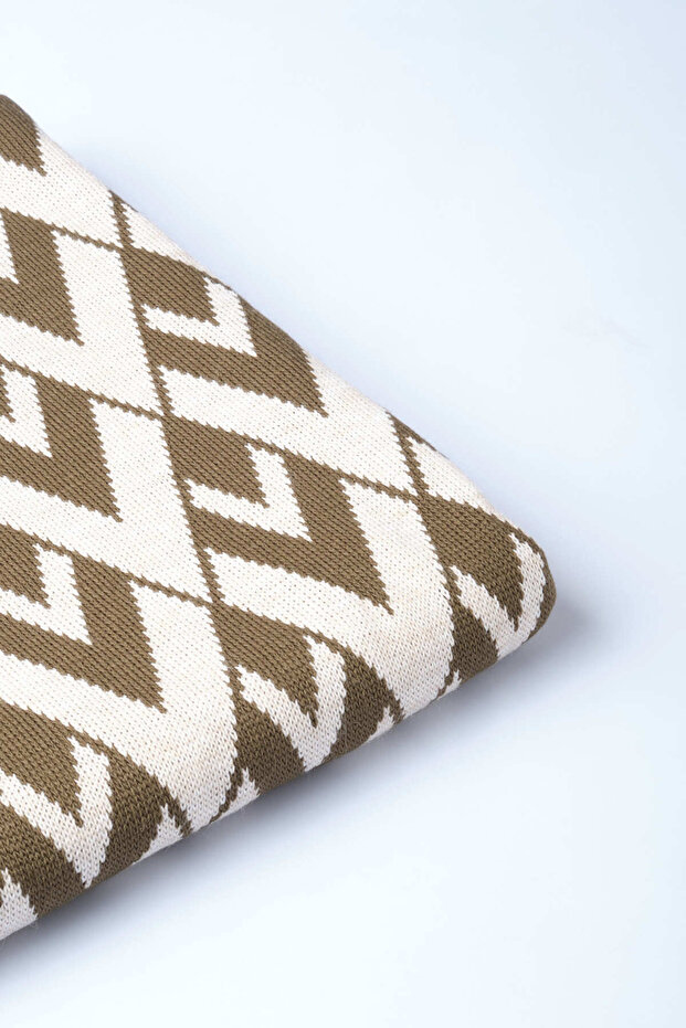 V Patterned Knitwear Shawl - 5