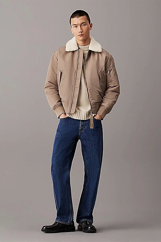 AVIATOR SHERPA JACKET Erkek GRİ Mont J30J326108-PAV - 1