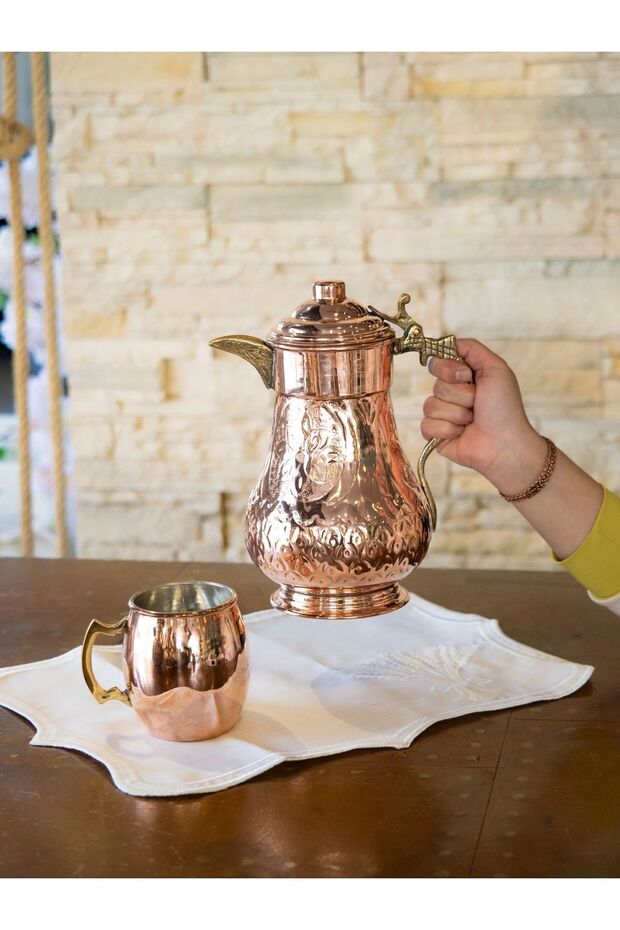 Bakır Sürahi Desenli Model Bakır Renk - 3