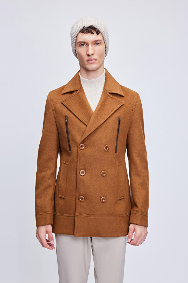 Bej Düz Örgü Bere - 2