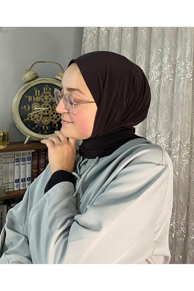 شال جاهز للارتداء بتصميم عملي باللون البني