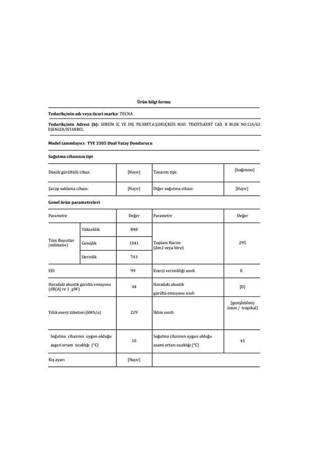 CF3320 TYE 3305 Dual Yatay Derin Dondurucu 305 L - 4