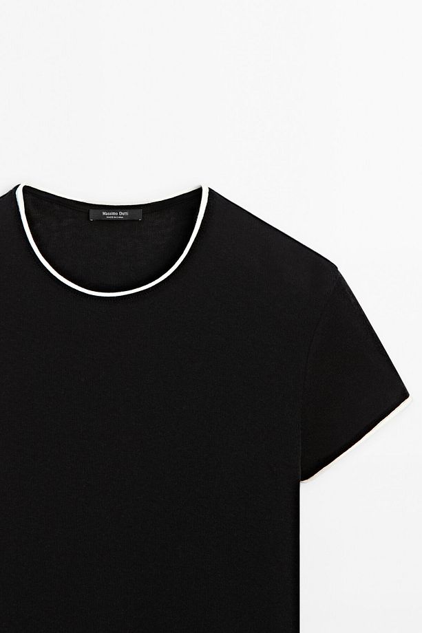 İnce kontrast t-shirt - 6