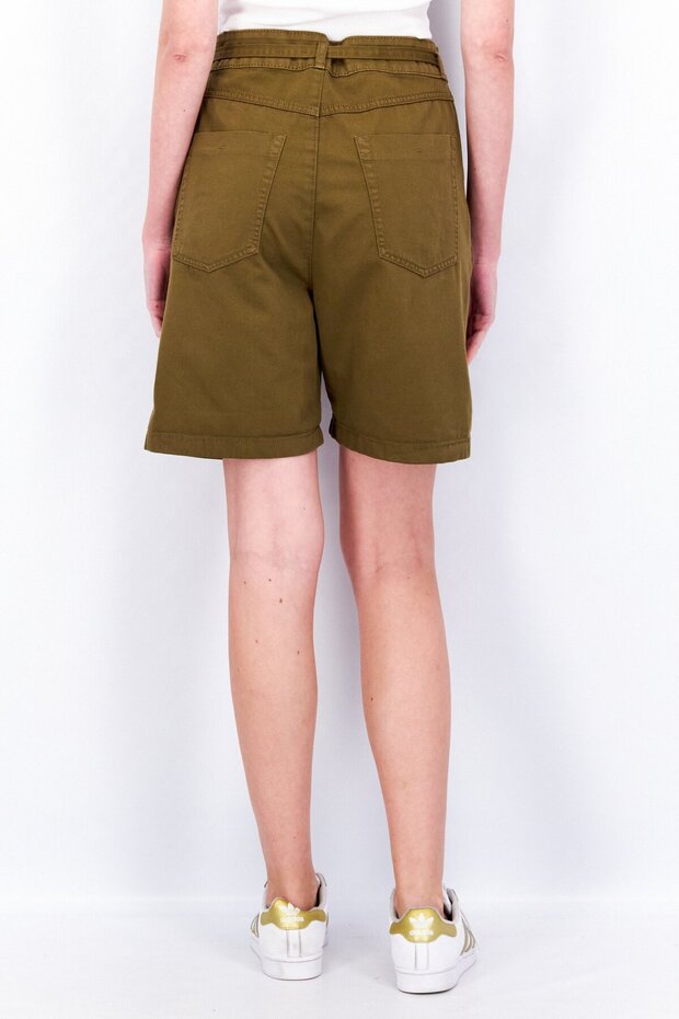 شورت نسائي أساسي برباط مطاطي، زيتوني - 3