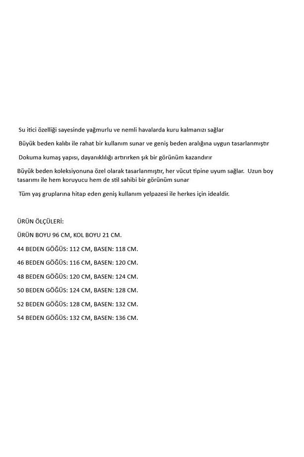Kadın Ekru İçi Astarlı Su İtici Bondit Büyük Beden Trençkot - 7