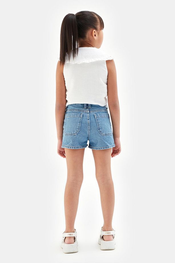 Bg Store Kız Çocuk Mavi Şort 23ss1tj4111 - 4