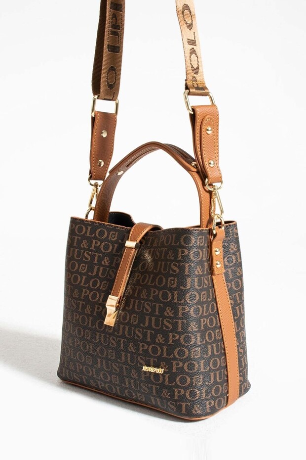 Kadın Kahve Taba Kilit Detaylı Cüzdan Çanta Kombini & Handbag - 2