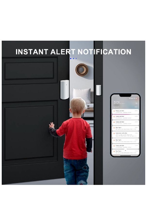 Kullanımı Kolay Şık Tasarım Kablosuz Kapı, Pencere, Dolap, Çekmece İçin Manyetik Wİfi Sensörlü Alarm - 1