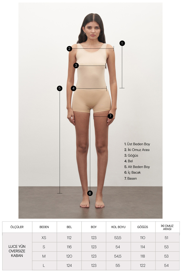 Antrasit Luce Yün Oversize Kaban - 9