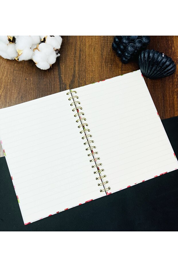 Blue Daisy Designed Lined Spiral Notebook - 3