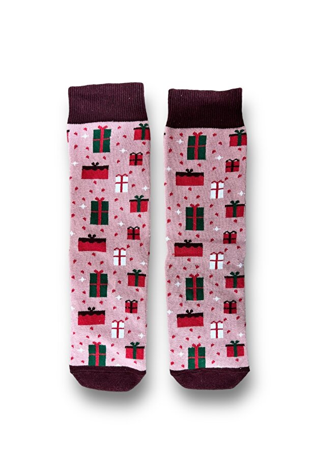 Tekli Christmas Desenli Unisex Çorap - 4
