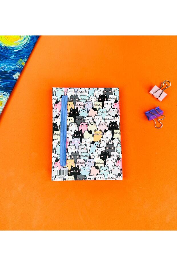 Cute Cat Design Hard Cover Mini Notebook - 4