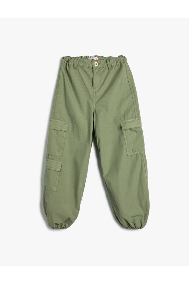 Jogger Cargo Pants Cotton Tie Waist Pocket
