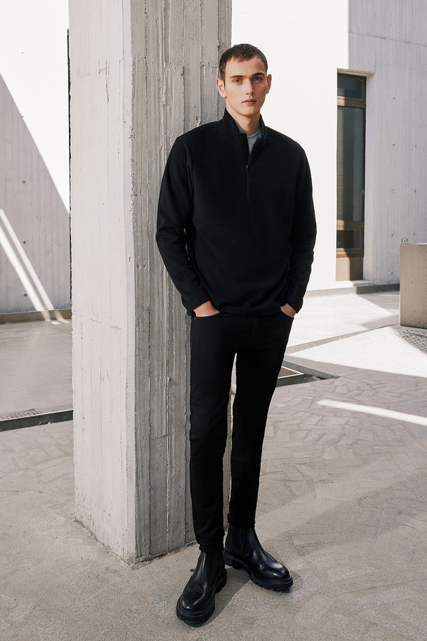 Pamuklu Likralı Esnek Slim Fit Dar Kesim 5 Cepli Kot Jean Denim Erkek Siyah Pantolon - 1