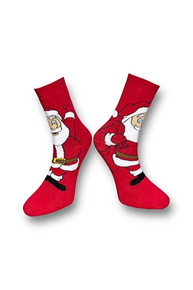 Tekli Christmas Desenli Unisex Havlu Çorap - 2
