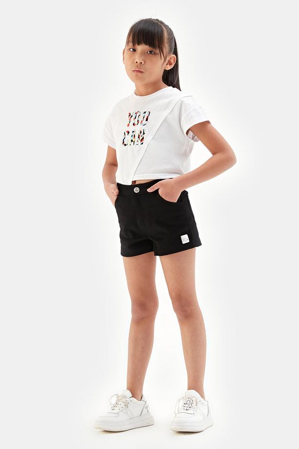 Bg Store Kız Çocuk Siyah Şort 23ss1tj4114 - 1