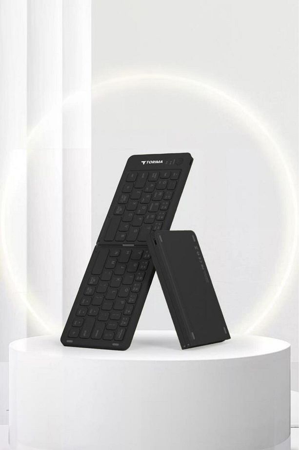 TK-08  Uyumlu Siyah Kablosuz Katlanabilir Şarjlı Taşınabilir Mini Bluetooth Klavye - 1