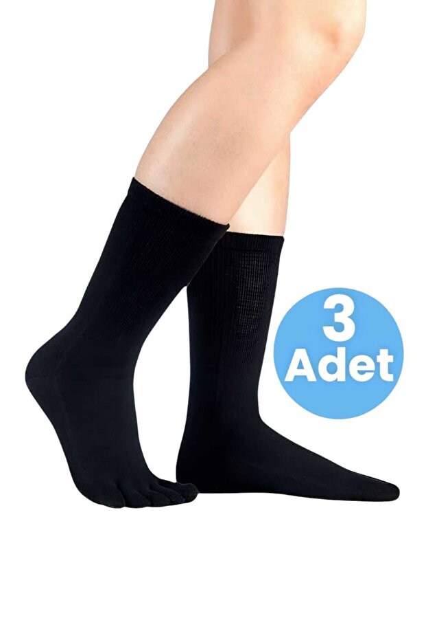 Women's 3-Piece Bamboo Mushroom Socks Finger Socks Size 36-44