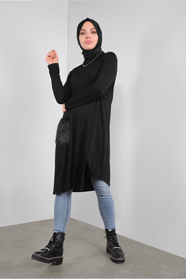 CEPLERİ KÜRKLÜ TUNİK 41238 - 2