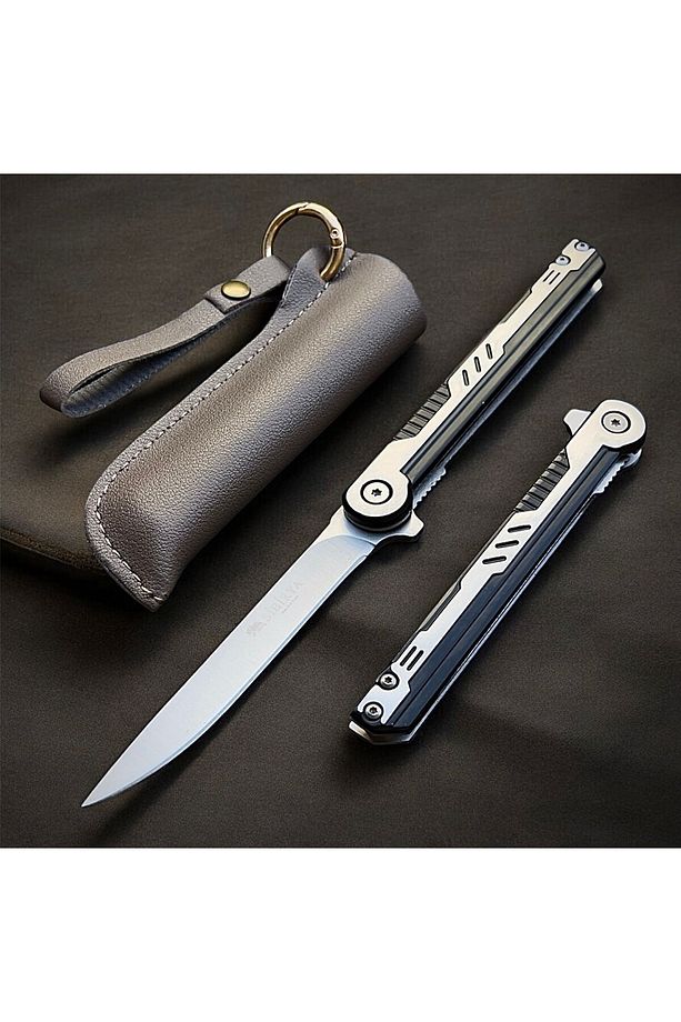 M390 Kaliteli Model İnce Cep Çakısı - 21 Cm - Deri Kılıf Hediyeli - 1