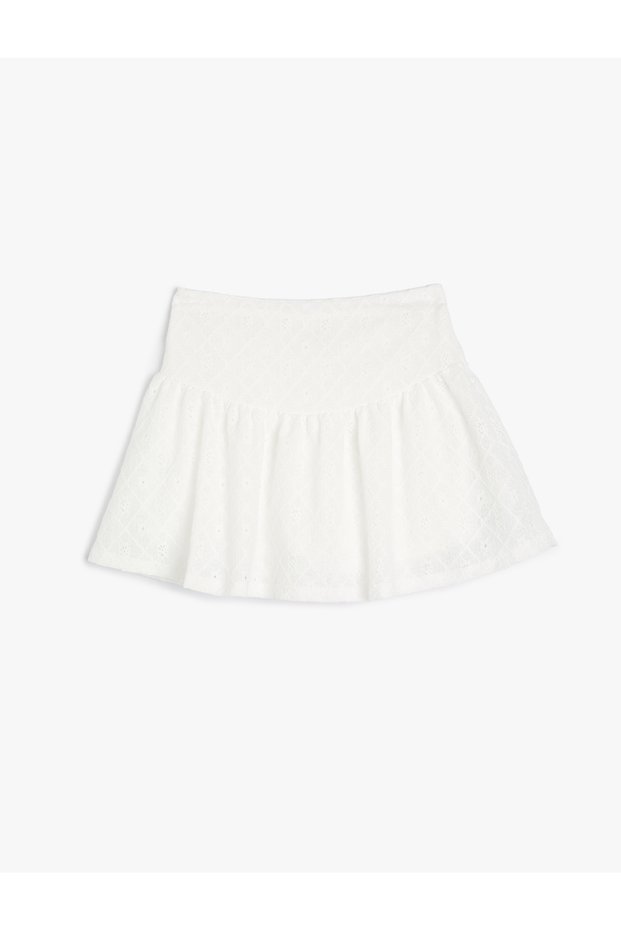 Skirt with Pleated Elastic Waist