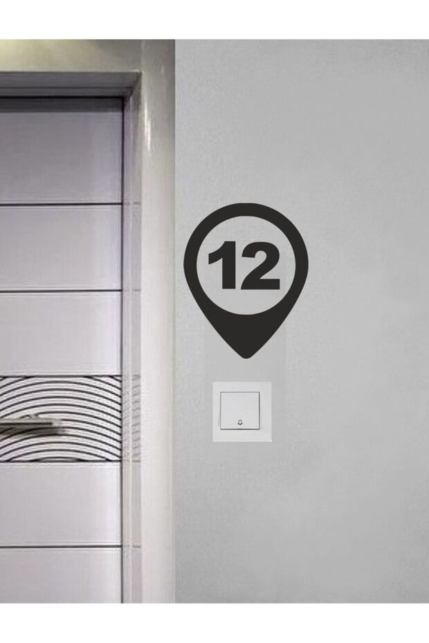 DAİRE 12 KONUM KAPI NUMARASI AHŞAP MDF LAZER KESİM - 1