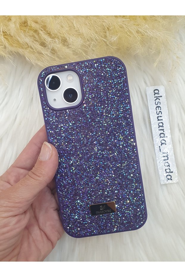 Luxury Branded Swrovski Case with Stone Compatible with iPhone 13 - 14 - 15