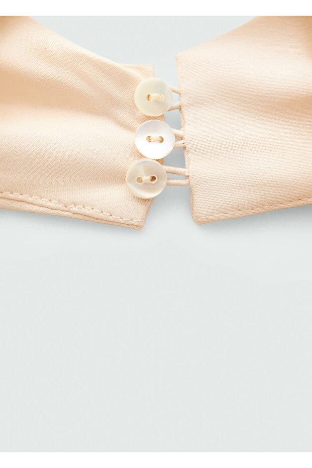 Drape yaka saten elbise - 6